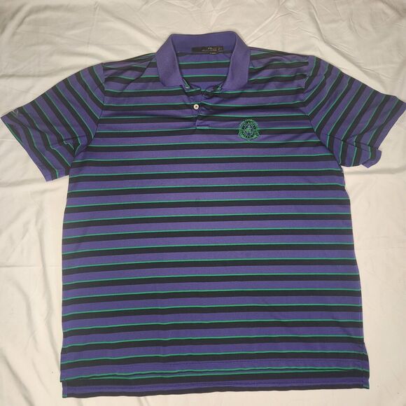 RLX Ralph Lauren Other - Ralph Lauren RLX Mens XL Atlanta Athletic Club Striped Polo Purple Green Black